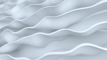 White curved stripes 3D Render