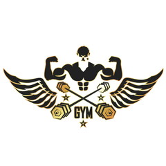 Obraz premium Athlete with wings and dumbbells