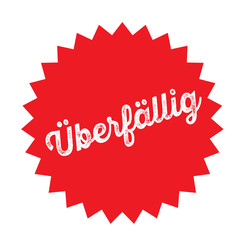 overdue stamp on white