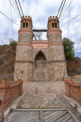 Puente Sucre (or Puente Mendes), an old suspension bridge built in 1890 spanning the Rio Pilcomayo in the Chuquisaca Department of Bolivia. © Mark