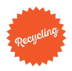 recycled stamp on white