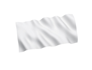 White flag isolated on white background