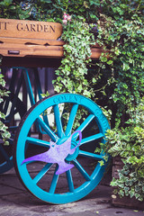 Covent Garden flower cart in London, summer 2018.