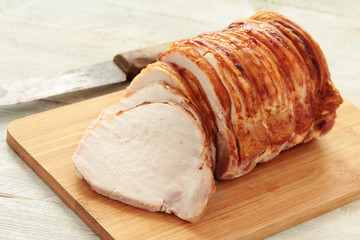 cooked roast pork joint