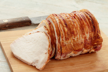cooked roast pork joint