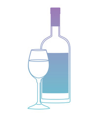 wine cup and bottle icon vector illustration design