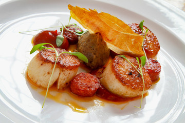 plated scallop appetizer
