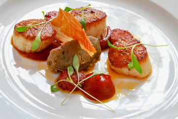 plated scallop appetizer