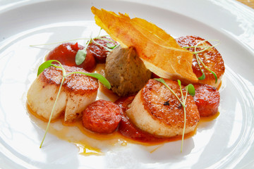 plated scallop appetizer