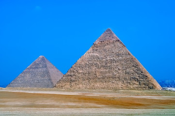 Fototapeta na wymiar Great Pyramids in Giza, Egypt