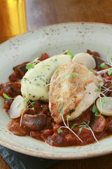 plated chicken main meal