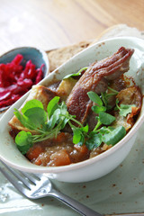 plated lamb main meal