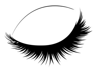 Closed eye with long eyelashes