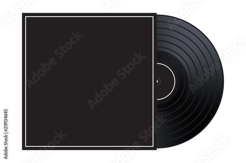 vector vinyl in the box cover mockup template illustration