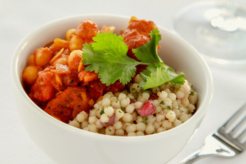 moroccan chicken tagine with giant couscous