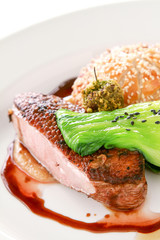 plated duck main meal