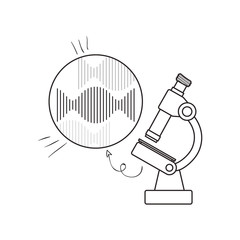 dna chain with microscope vector illustration design