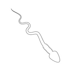 cartoon spermatozoid outline vector design isolated on white background