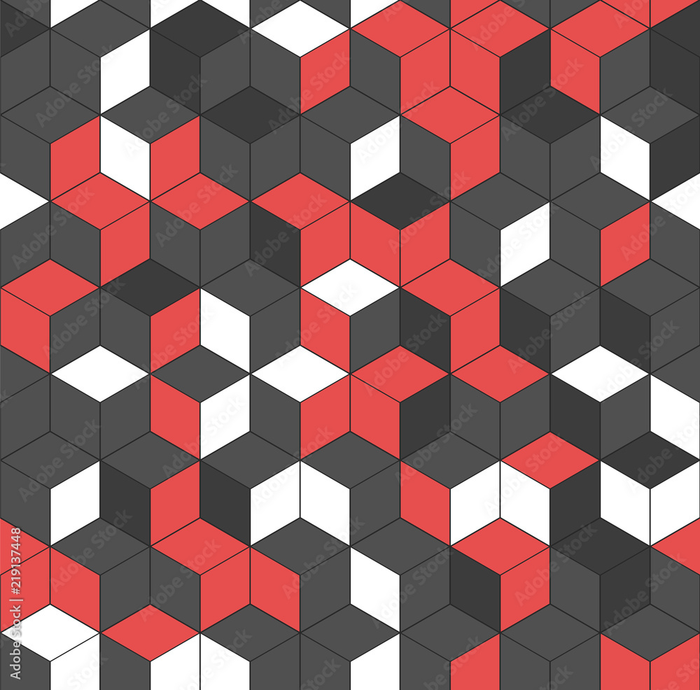 Poster seamless geometric pattern. vector background with cubes.