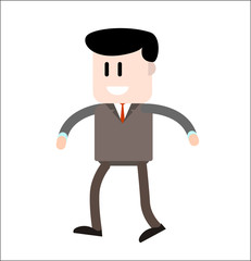 Cartoon character of  cheerful businessman isolated on white background