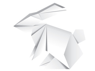 White origami rabbit