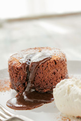 plated sponge dessert