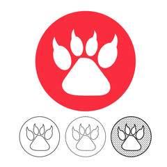 Animal footprint Icon Vector