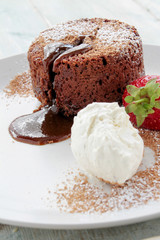 plated sponge dessert