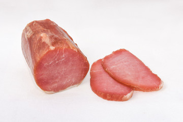 dried meat on a white background