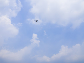 Drone fly on the  sky.