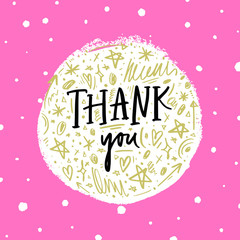 Cute ornate lettering circle print for postcard and poster