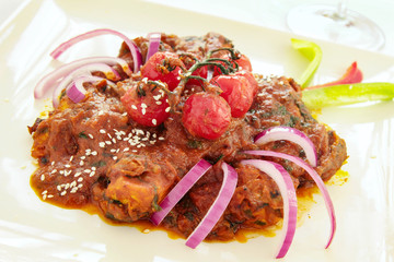 traditional indian curry meal