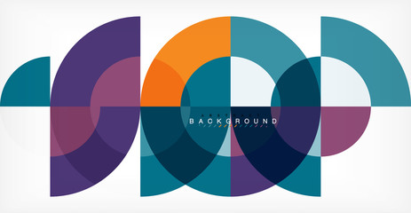 Obraz premium Minimal circle abstract background design, multicolored template for business or technology presentation or web brochure cover layout, wallpaper