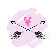 Love label. Boho print for cards, posters and more. Vector illustration