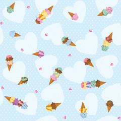 アイスクリームパターン（ブルー）