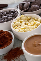 assorted confectioners chocolate in dishes