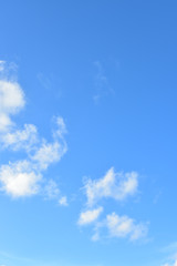 Blue sky white cloud blue background