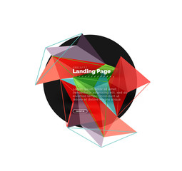 Fototapeta na wymiar Vector 3d triangle abstract background, polygonal geometric design