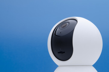 Wireless home security 360 on blue background