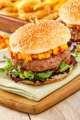 prepared burger meal