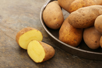 preparing fresh potatoes