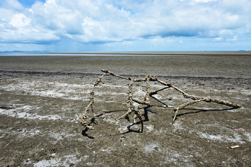 Beautiful Pak nam prasae rayong beach. Natural mangrove forest view in the Rayong bay Thailand....