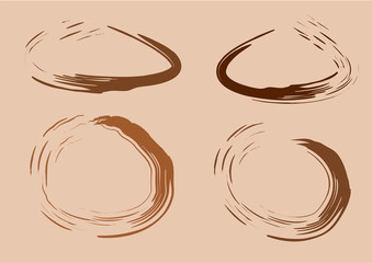 Watercolor blots from coffee or Coffee stain.Vector illustration.