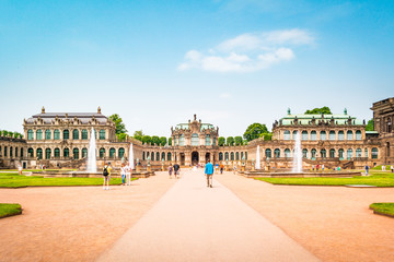 Zwinger Palace Dresden, famous historical baroque building with museum in Germany