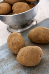 preparing fresh potatoes