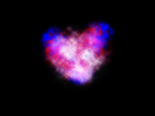 Colored Heart shaped smoke