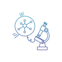 structure molecular with microscope vector illustration design
