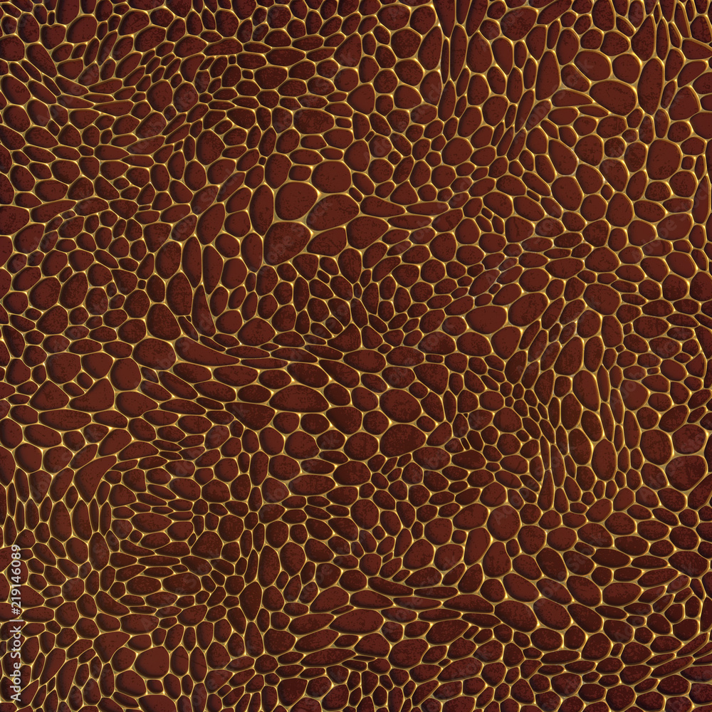 Aufkleber Voronoi abstract pattern background with gold areas. 3d rendering