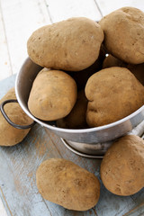 preparing fresh potatoes