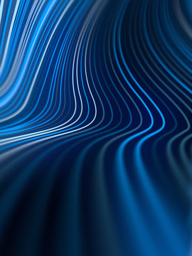 Digital blue colored lines abstract background. 3d rendering